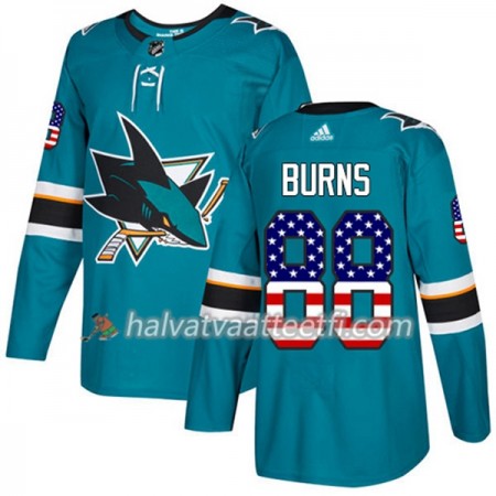 Miesten NHL San Jose Sharks Pelipaita Brent Burns 88 Adidas 2017-2018 Teal USA Flag Fashion Authentic Miesten NHL San Jose Sharks Pelipaita Brent Burns 88 Adidas 2017-2018 Teal USA Flag Fashion Authentic